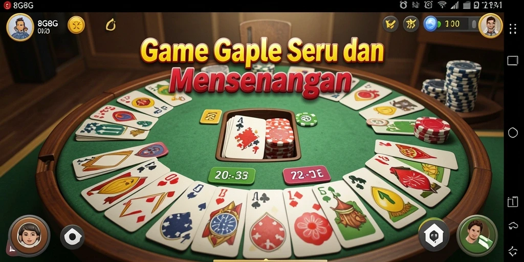 Screenshot gameplay 8G8G menunjukkan keseruan bermain Gaple.