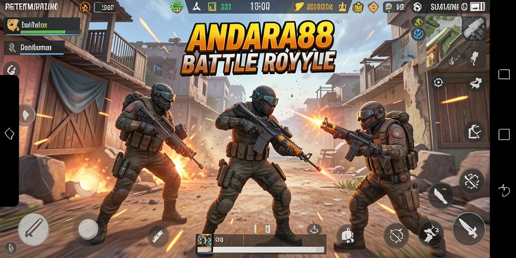 Tampilan menegangkan dari gameplay Battle Royale ANDARA88.