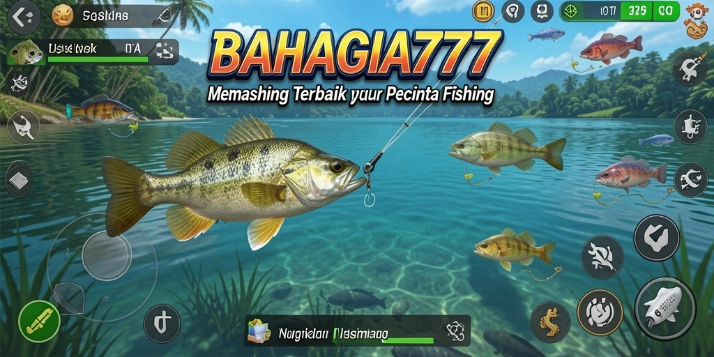 Tampilan menakjubkan dari gameplay memancing di BAHAGIA777.