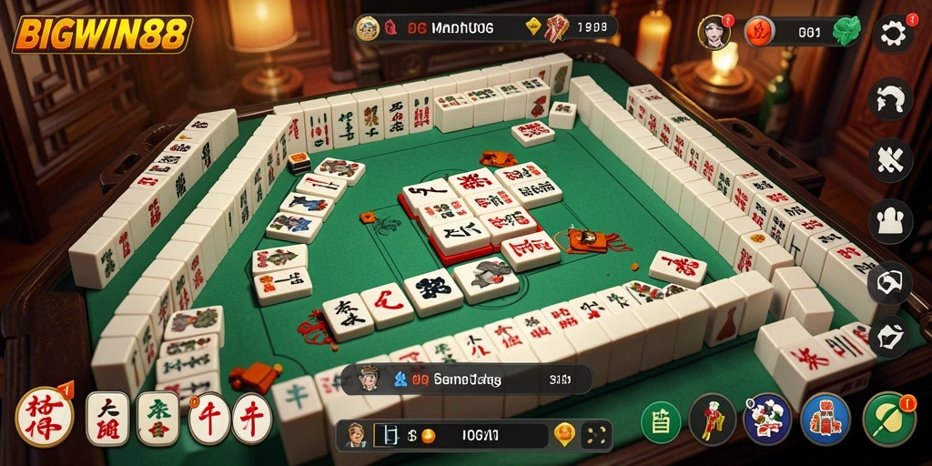 Tampilan gameplay seru dari BIGWIN88 dalam permainan Mahjong.