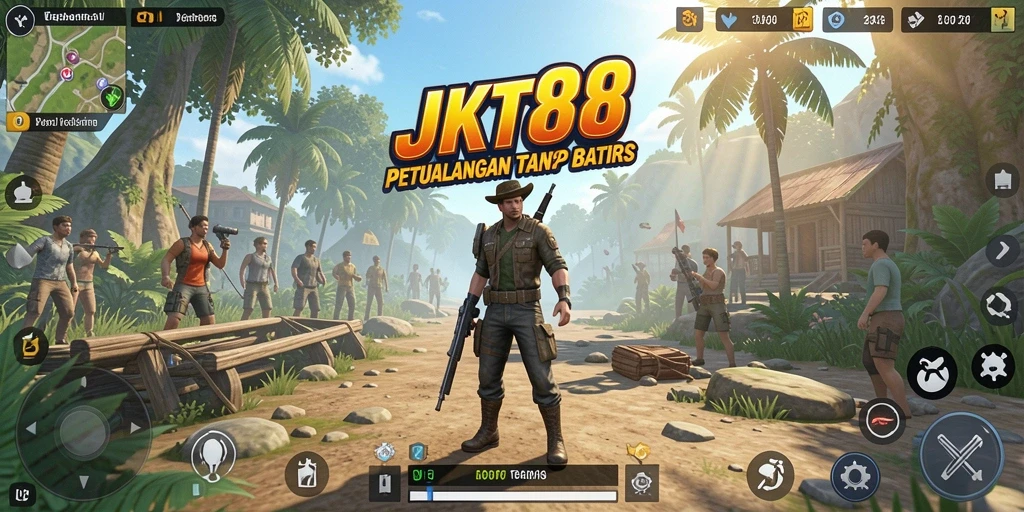 Screenshot menampilkan eksplorasi dunia terbuka di JKT88.