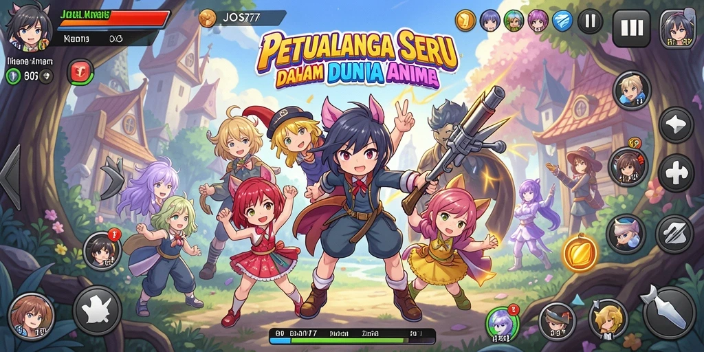 Screenshot menampilkan aksi gameplay seru di dunia anime.