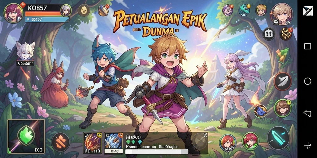 Tangkapan layar menunjukkan aksi seru dalam game Anime KO857.