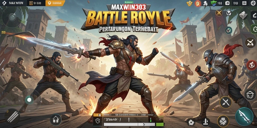 Tampilan seru dan realistis dari gameplay MAXWIN303 Battle Royale.