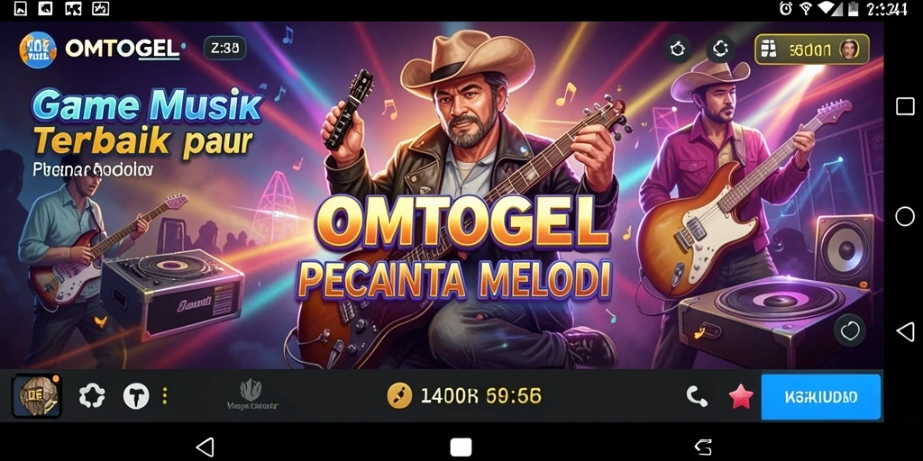 Tampilan seru saat bermain OMTOGEL dengan berbagai pilihan musik.