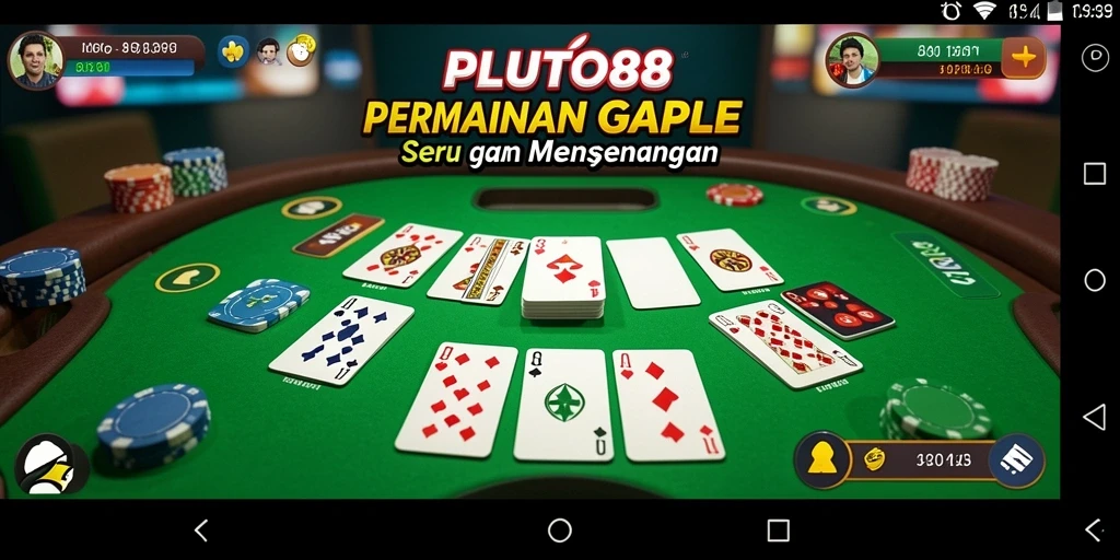 Tampilan gameplay Gaple yang mendebarkan di PLUTO88.