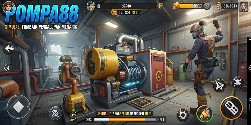 Screenshot POMPA88 menampilkan aksi seru dalam gameplay Simulation.