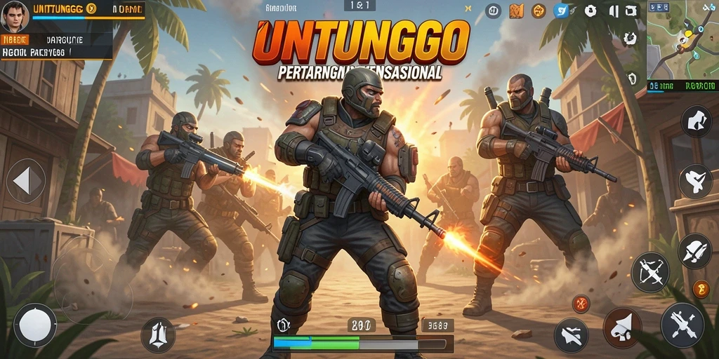 Gameplay intens di arena UNTUNGGO dengan grafis yang memukau.